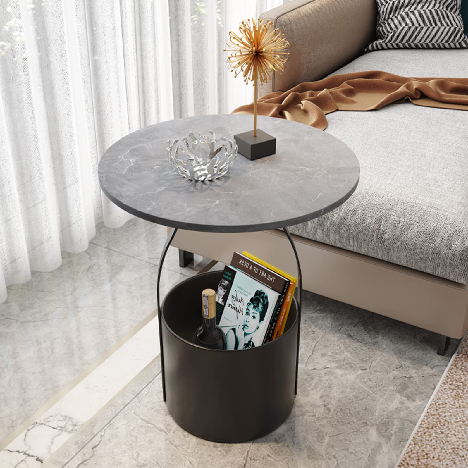 Amazon｜ラウンドコーヒーテーブル、ソファテーブルウォールテーブル